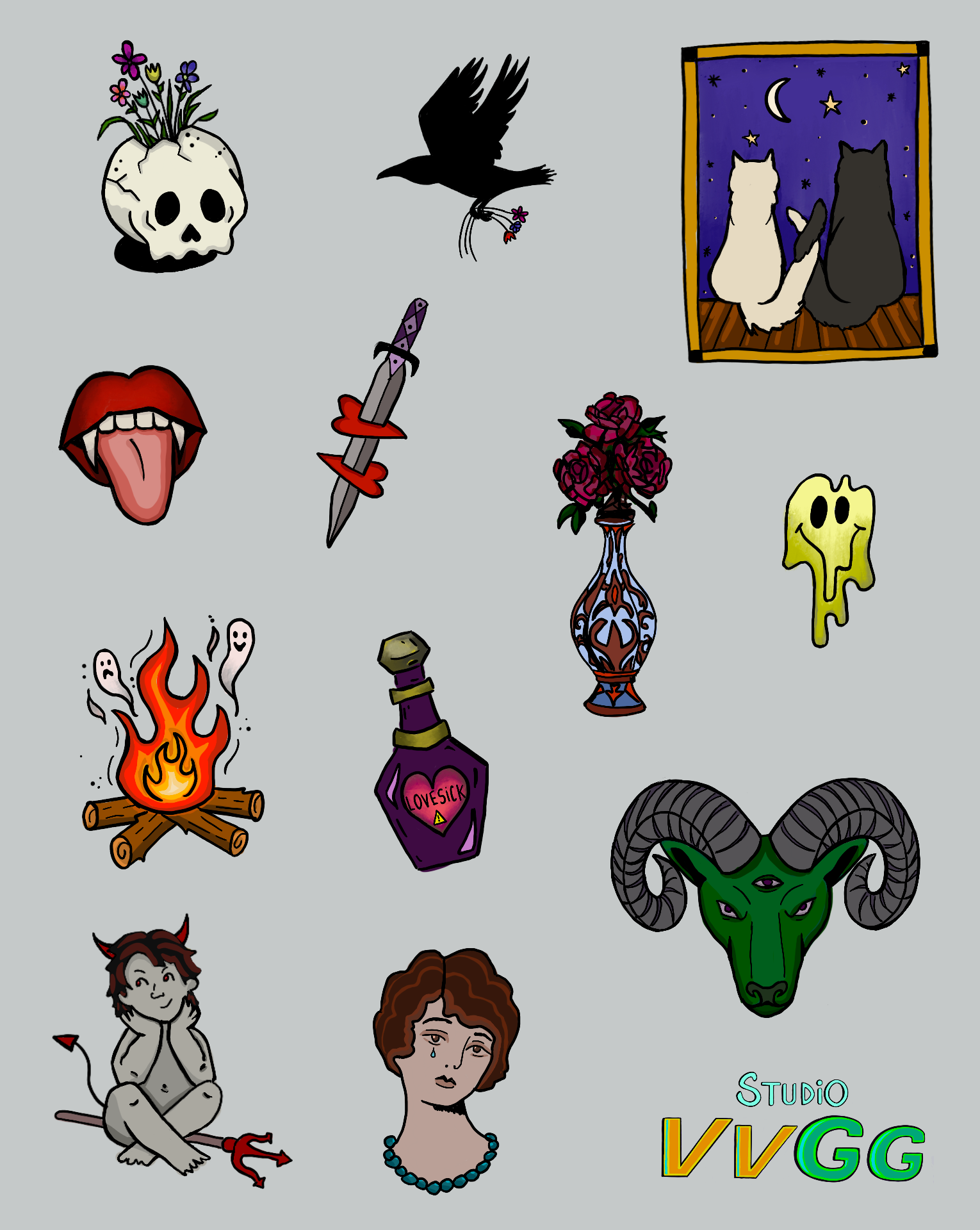 Gothic Romance Sticker Sheet