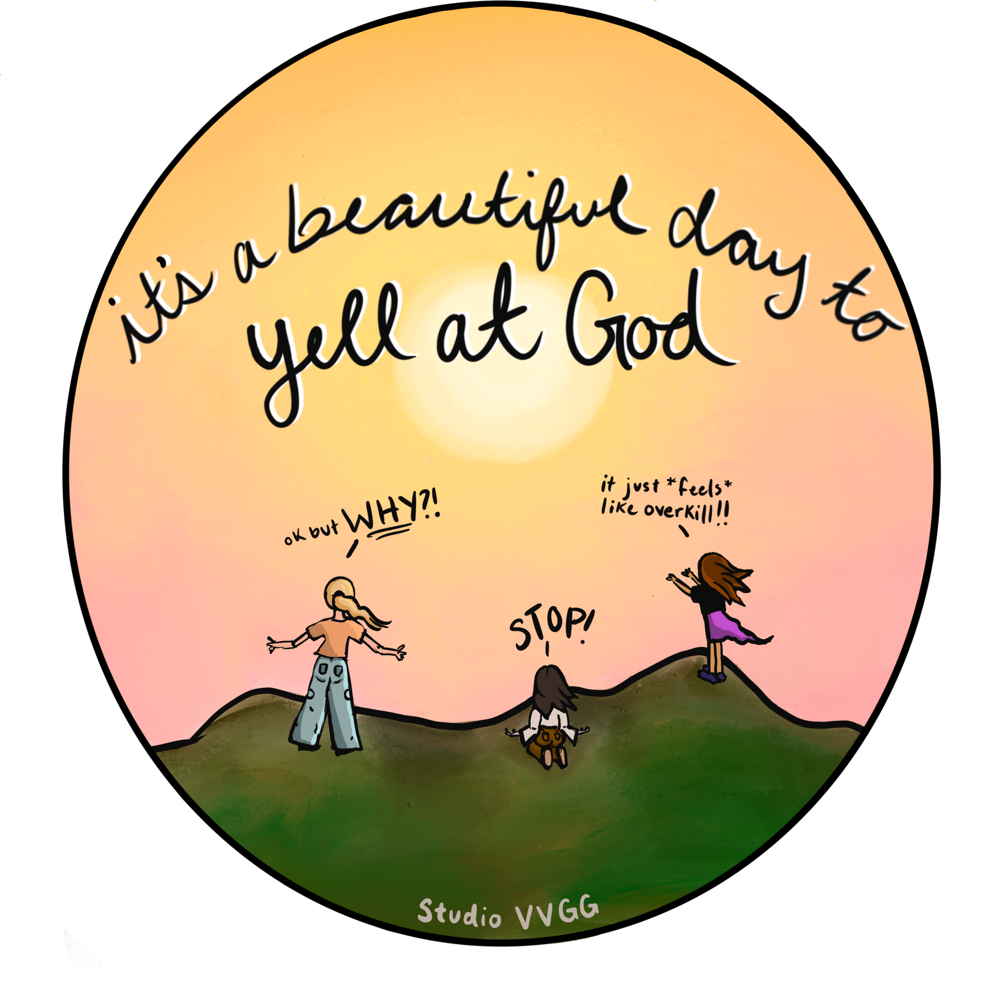 Yell At God Sticker