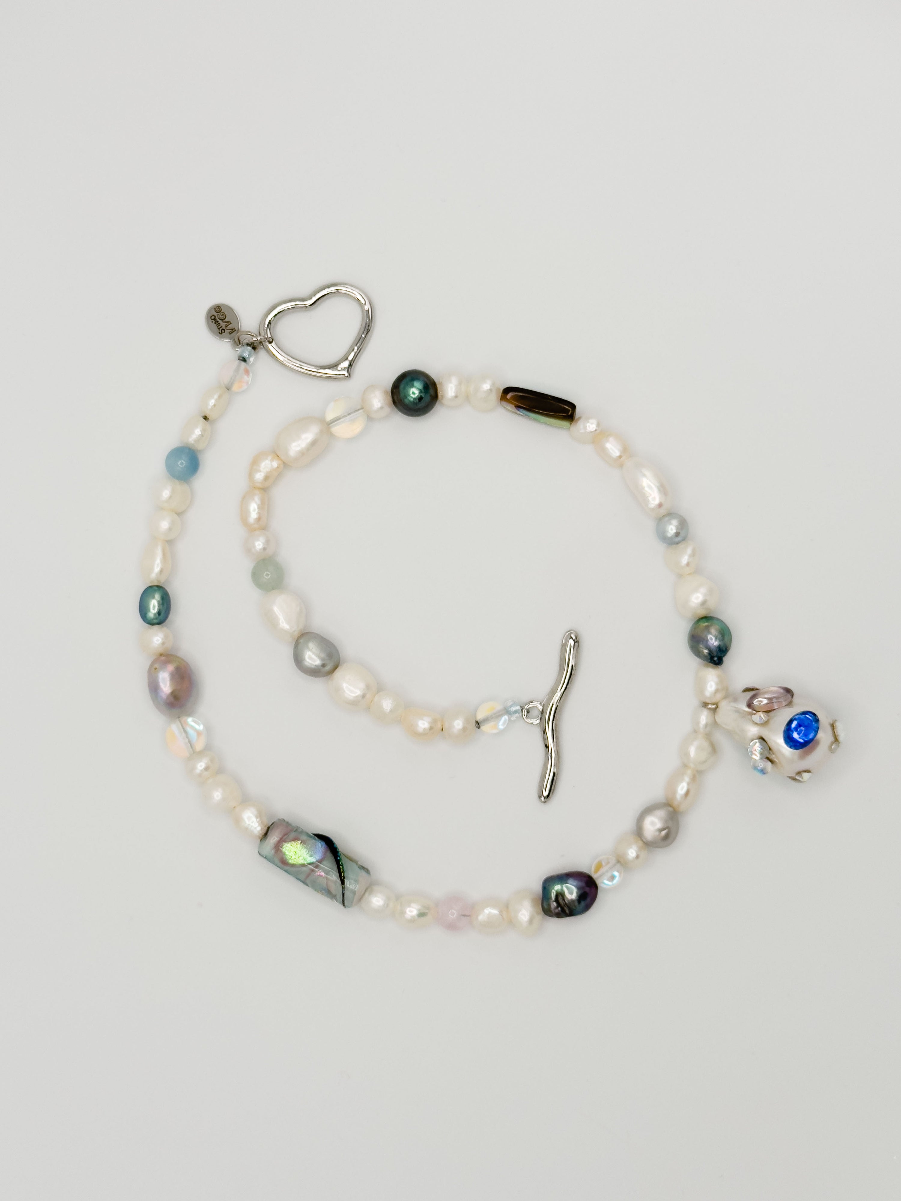 Gwen Beaded Pendant Necklace