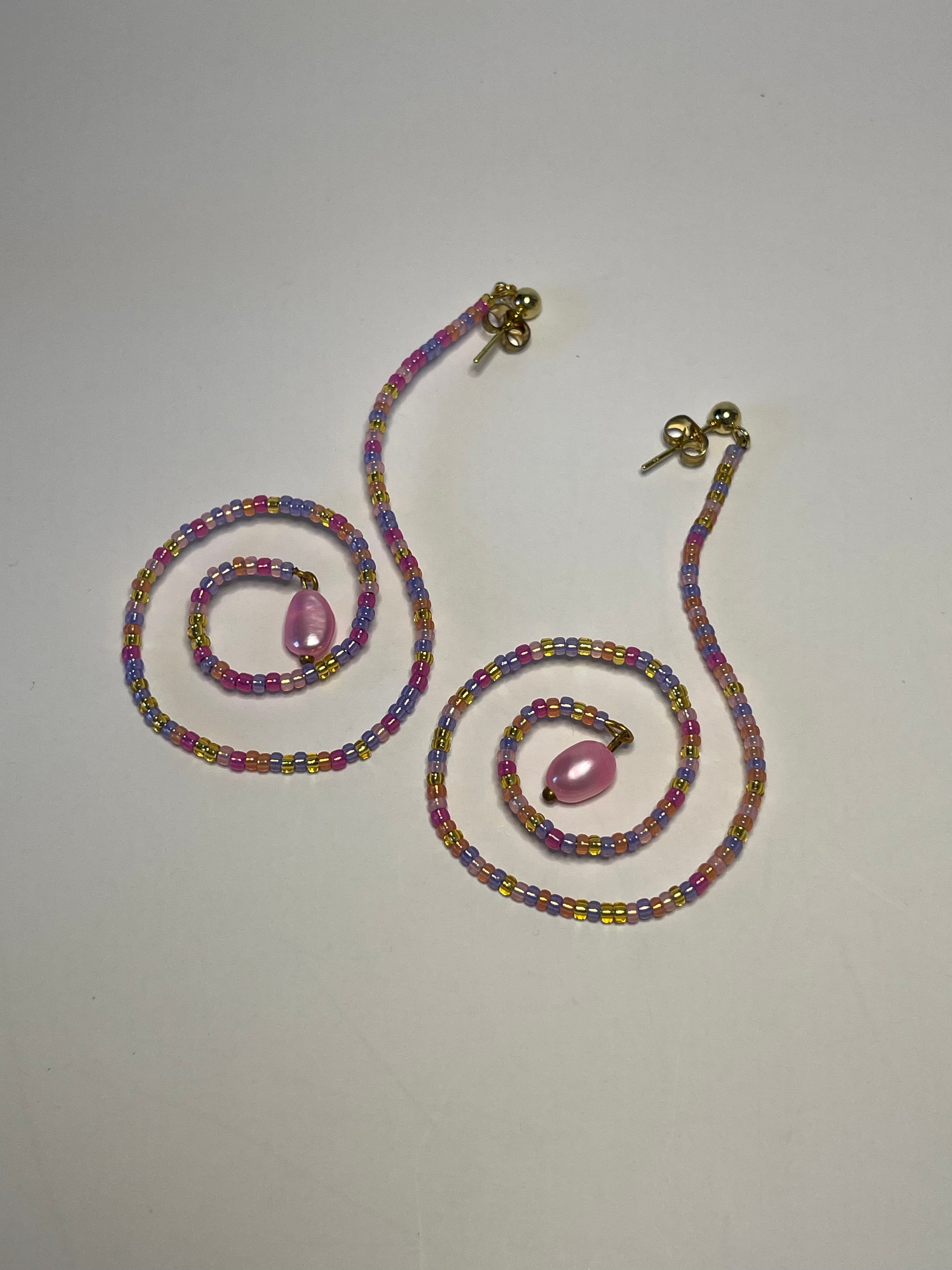 Audrey Drop Spiral Earrings